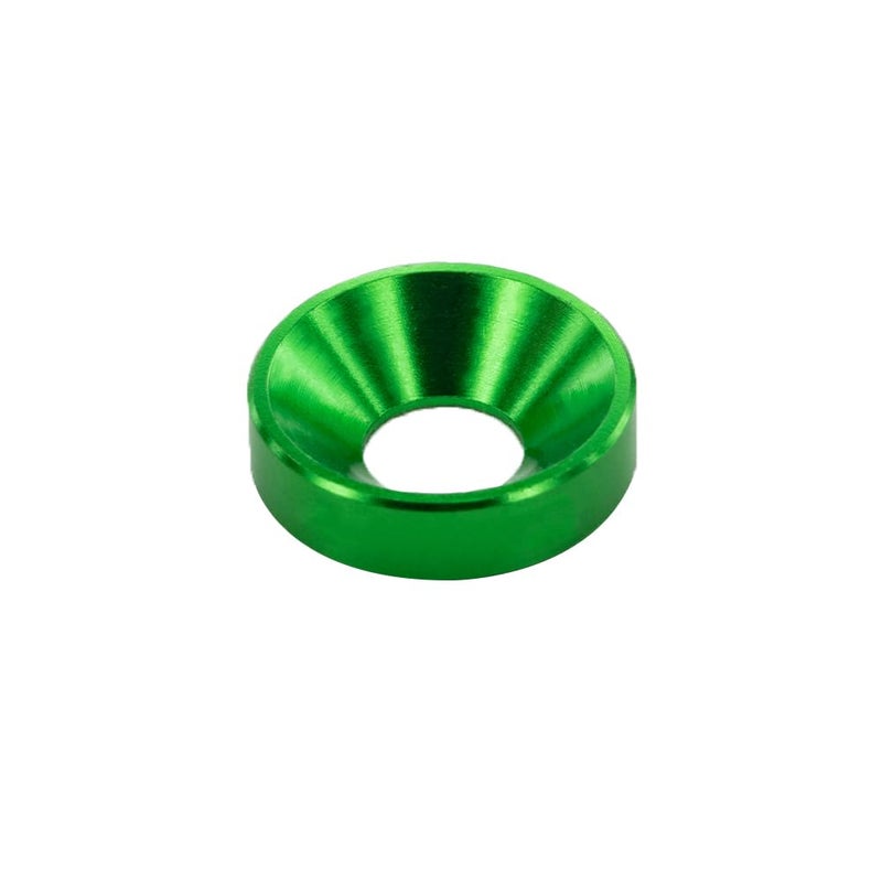 Lagefefe [60PCS] M4 Finishing Countersunk Washers, Anodized Aluminum Alloy, Head Washers Gaskets Cup Shim for Screw RC/FPV/PC/Drone/Mechanical Accessories Parts, Green Color - Image 1